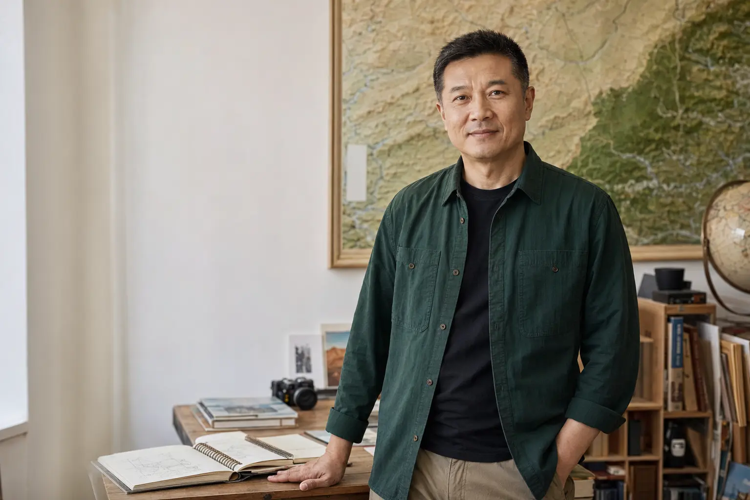 北境原野创始人周远山在草原旅行场景中的肖像